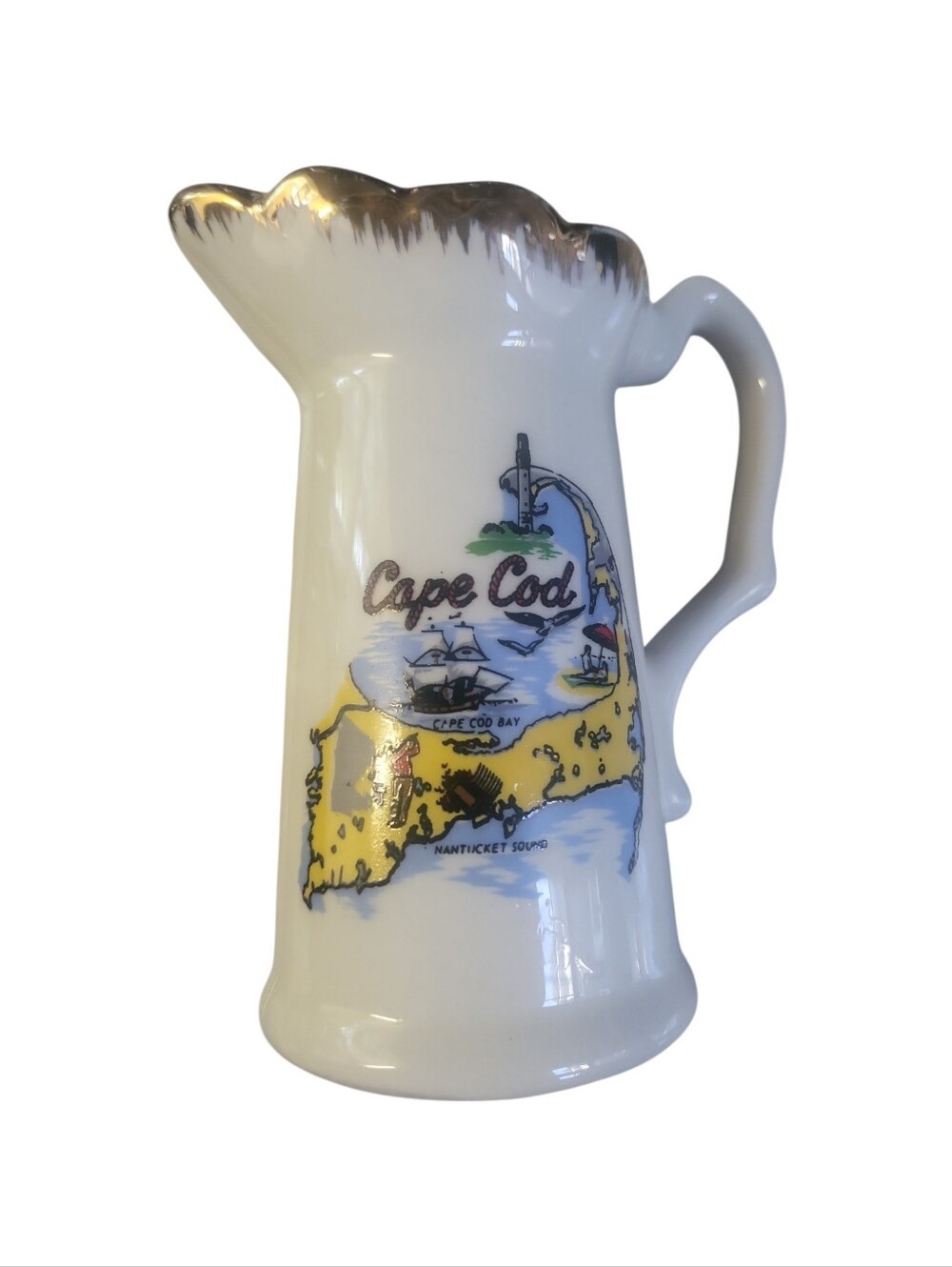 Vintage Cape Cod Gold Rimmed Mini Creamer 4.5"